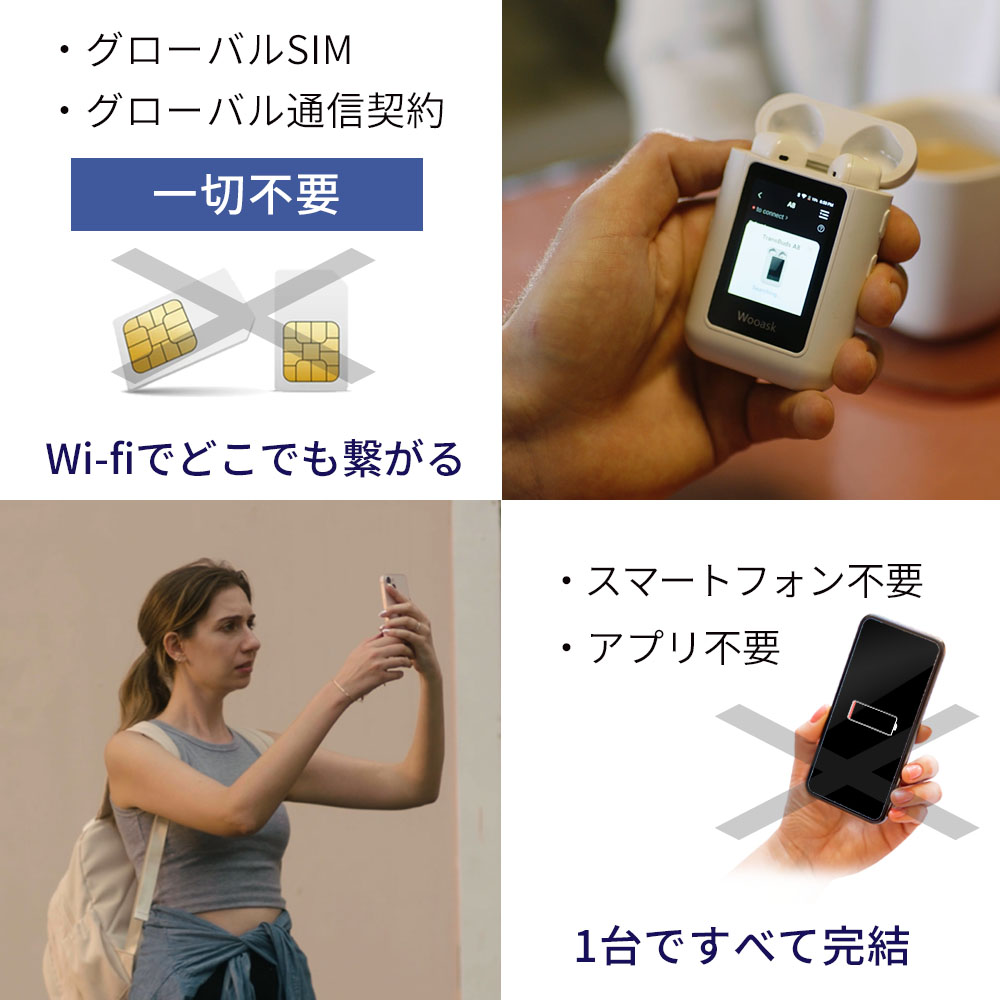 イヤホン翻訳機 通訳機 ChatGPT 搭載 ウーアスク Wooask A8 モニター付