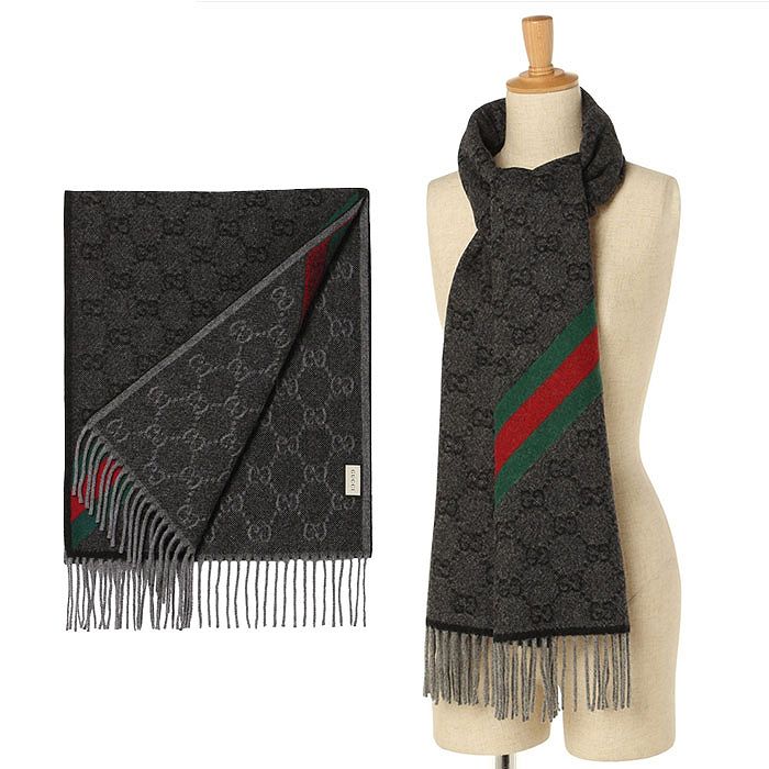 GUCCI GGパターン マフラー カシミヤシルク混 ブランド 定番 人気