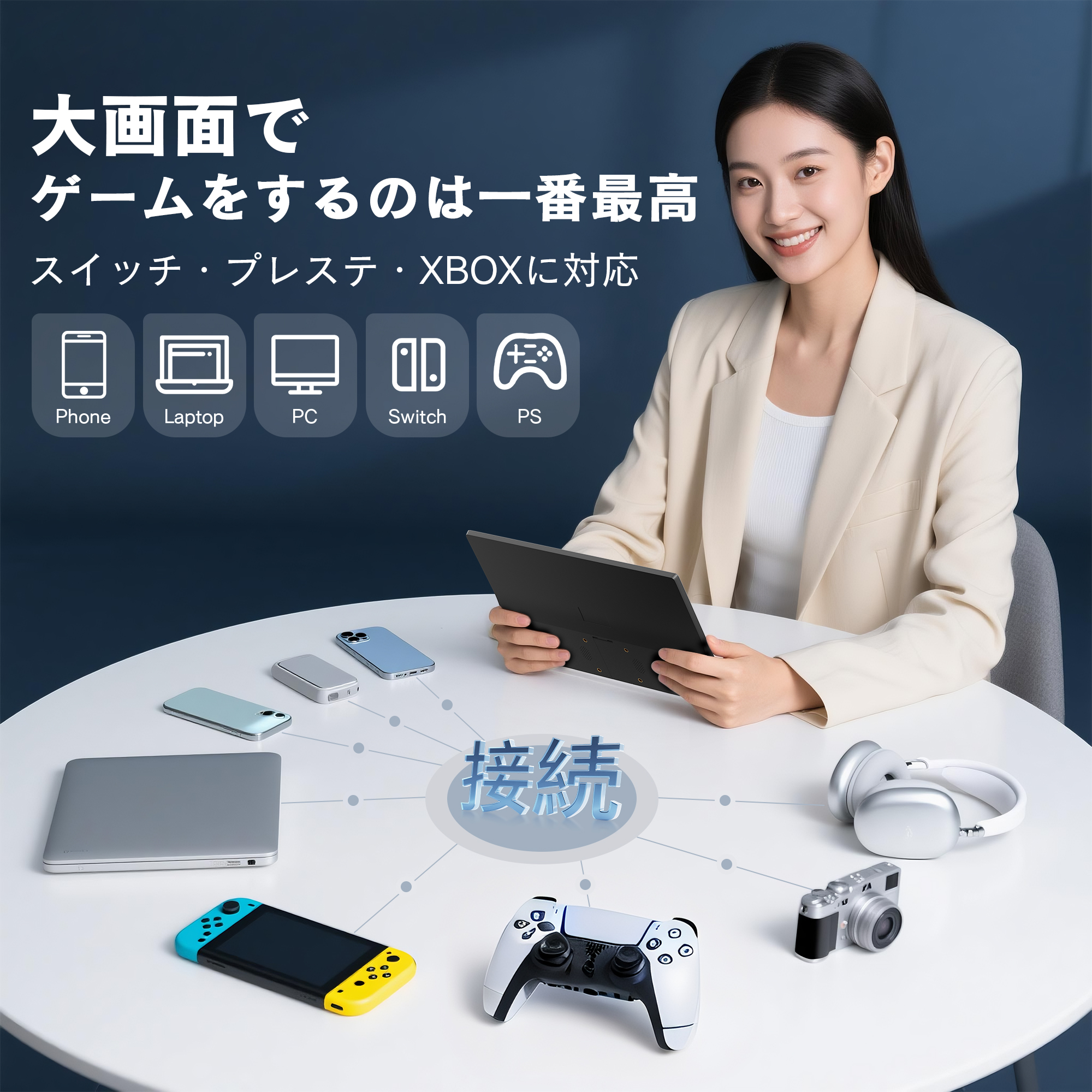 VETESA 新品 モバイル モニター ポータブルサブ ゲームモニター