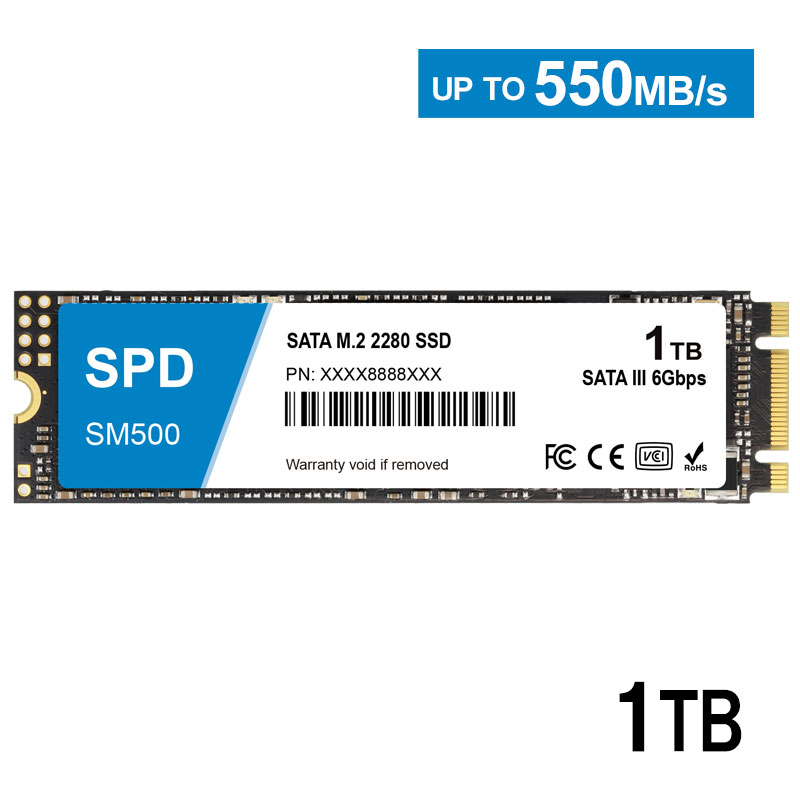 SPD SPD SSD 1TB M.2 2280 SATA III 6.0Gb/s R: 550MB/s W: 500MB/s 3D