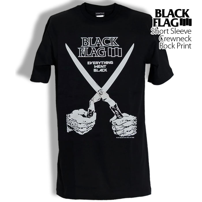 ロックtシャツ バンドtシャツ パンク ブラック フラッグ ハサミ