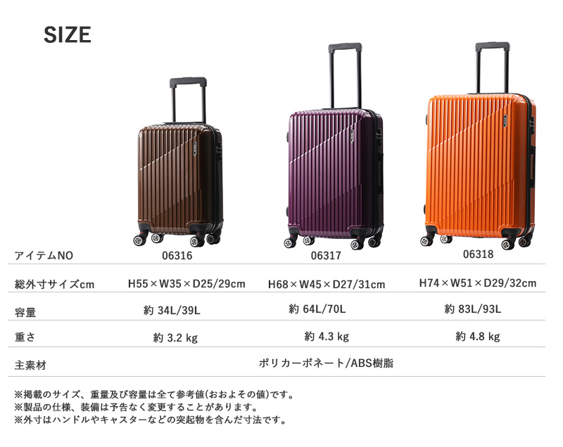 ace. 送料無料 正規品 スーツケース エース ACE クレスタ 06318 83L