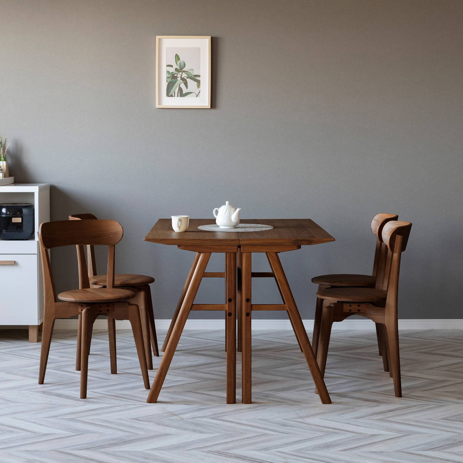 シギヤマ家具工業 ダイニングテーブルセット 2人掛け 北欧 回転椅子