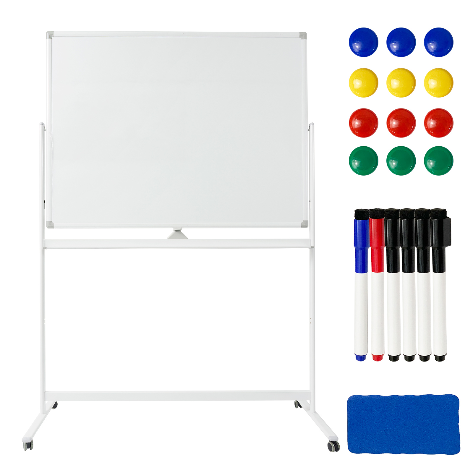 送料無料 ホワイトボード 脚付き 高さ調節 1200×900mm 売れ筋 両面