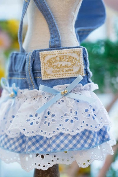 ブルブブ BUL BU-BU Gingham DENIM S/K【小型犬 犬服 スカート