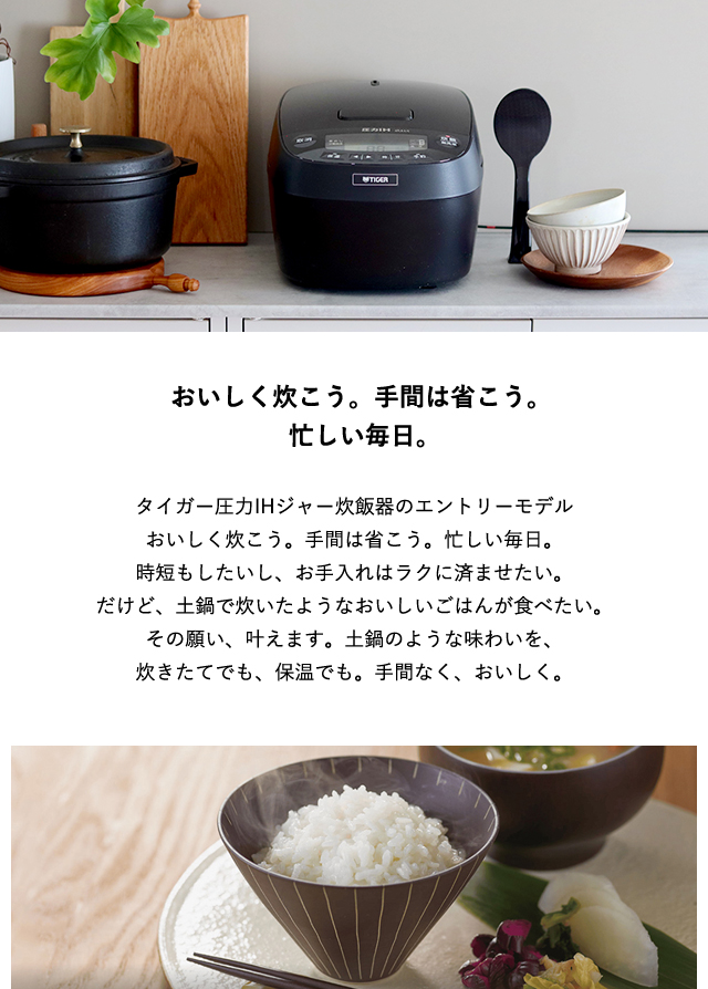 炊きたて WEB限定 炊飯器 5合炊き タイガー 圧力IH炊飯器 お手入れ2点