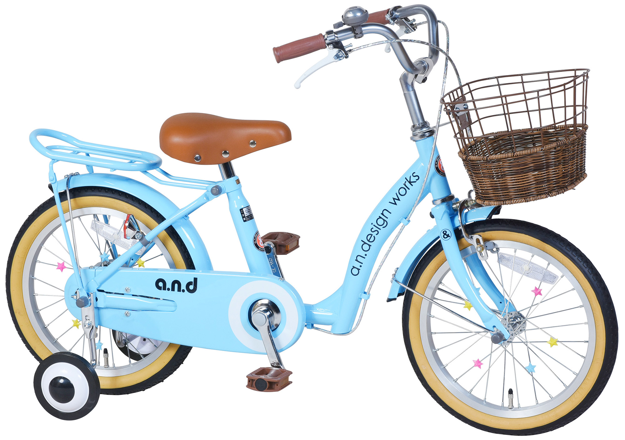 14インチ 子供用自転車 青 前面バスケット付き a.n.design-works