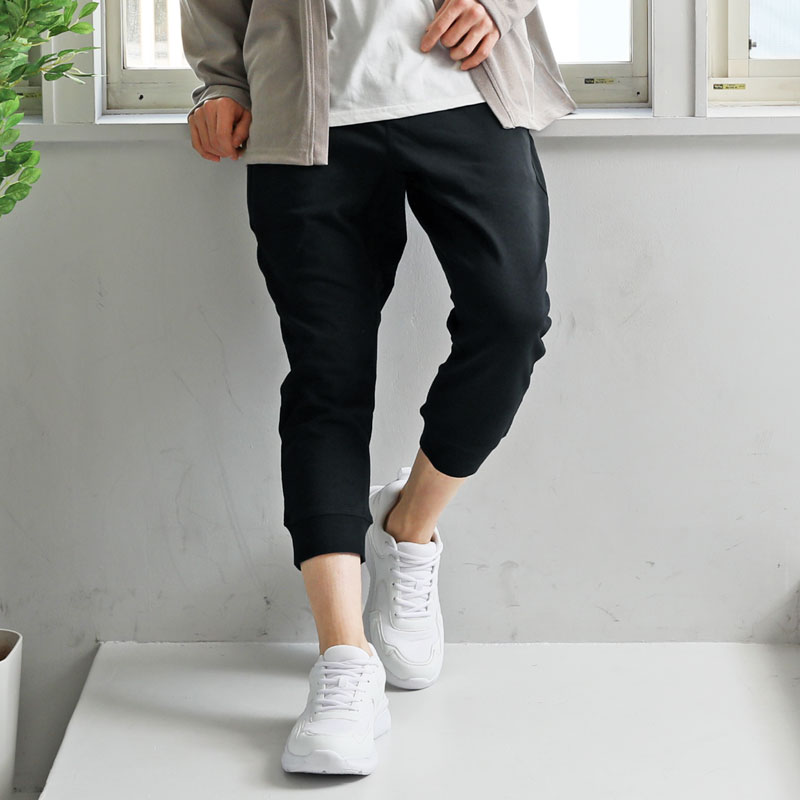 クロップドパンツ メンズ 7分丈 ひざ下 スウェット素材 TCポンチ