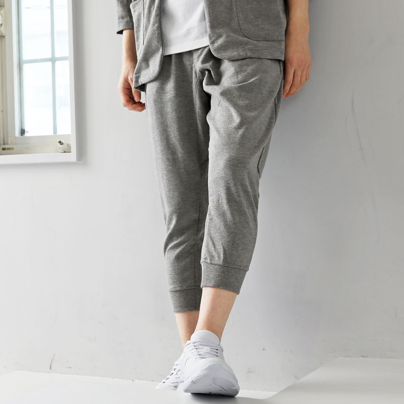 クロップドパンツ メンズ 7分丈 ひざ下 スウェット素材 TCポンチ