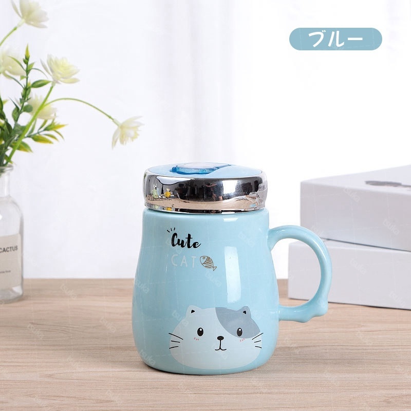 マグカップ 蓋付き おしゃれ 北欧 陶器製 グッズ 食器 コーヒーカップ