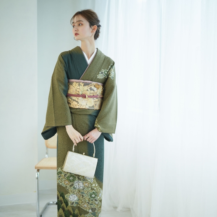 緑 4点 フルセット 訪問着 入学式 卒業式 入園式 卒園式