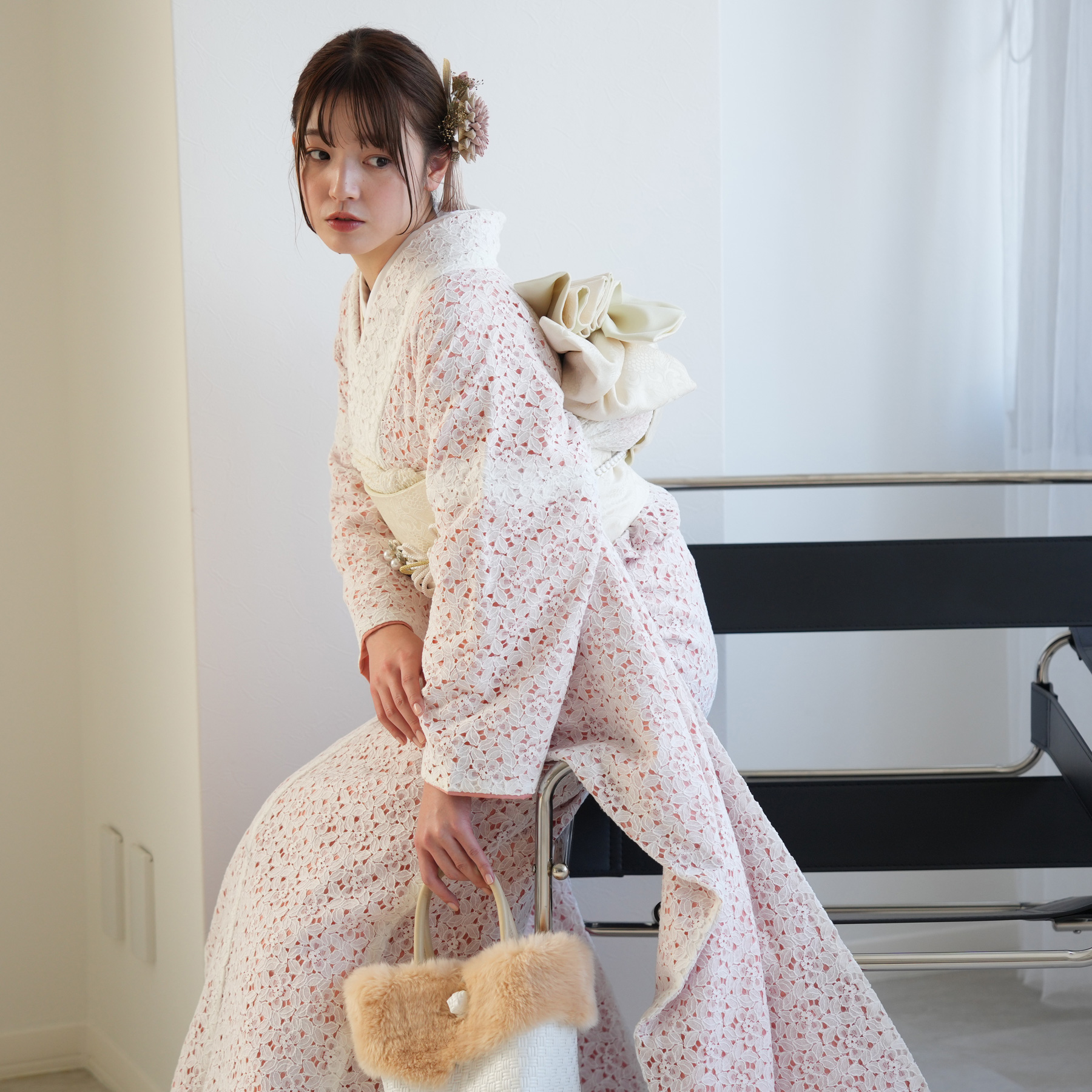 レンタル 振袖 成人式 21点セット utatane レトロ 成人式セット レース