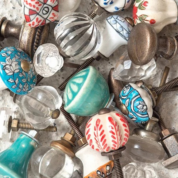 雑貨 ガラス ノブ 取っ手 つまみ 持ち手 引き出し 丸 直径約3cm