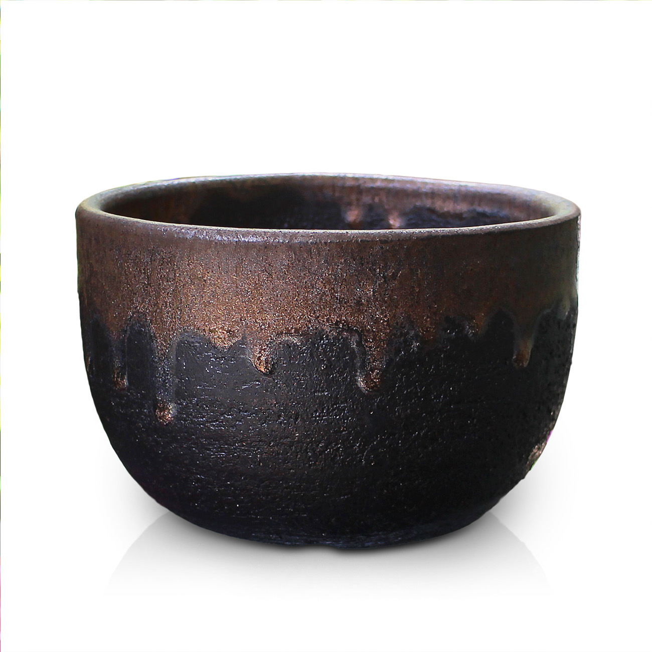 盆栽鉢 5号 尻丸鉢 金彩 黒 二色 信楽焼 山野草 観葉植物 アガベ 塊根