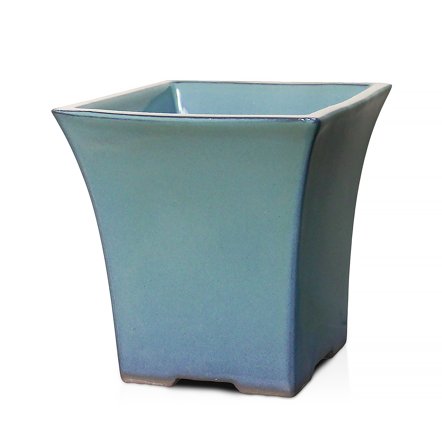 盆栽鉢 3号 角反懸崖 おしゃれ 専門店 ミニ 小さい 青 ウ泥 クリーム