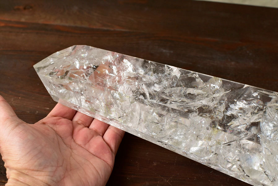 水晶 特大 AAAAA (約2.86kg) 六角柱 ポイント 極上虹入り バイーア州