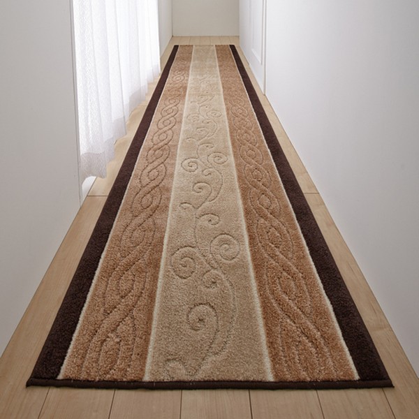 廊下用マット 65×240cm すべり止め ベージュ グレー 赤 レッド ライン