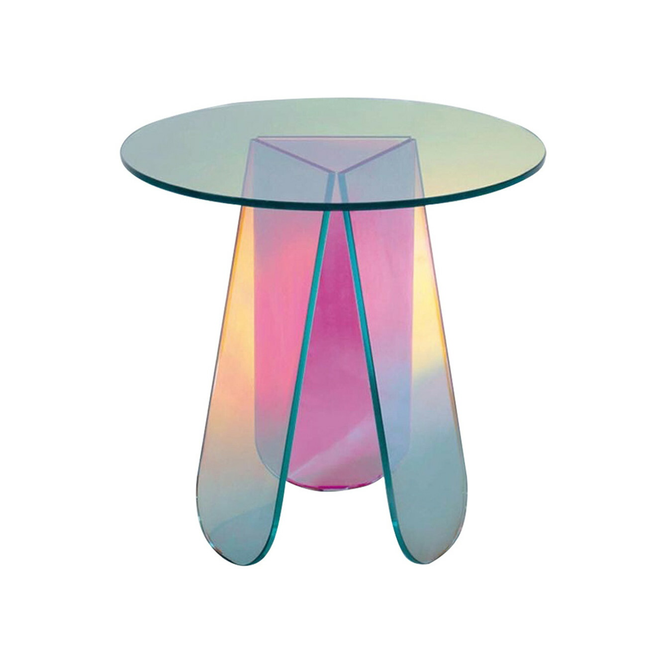 小] VeroMan オーロラサイドテーブル 机 珍しい 綺麗 反射 韓国クリア