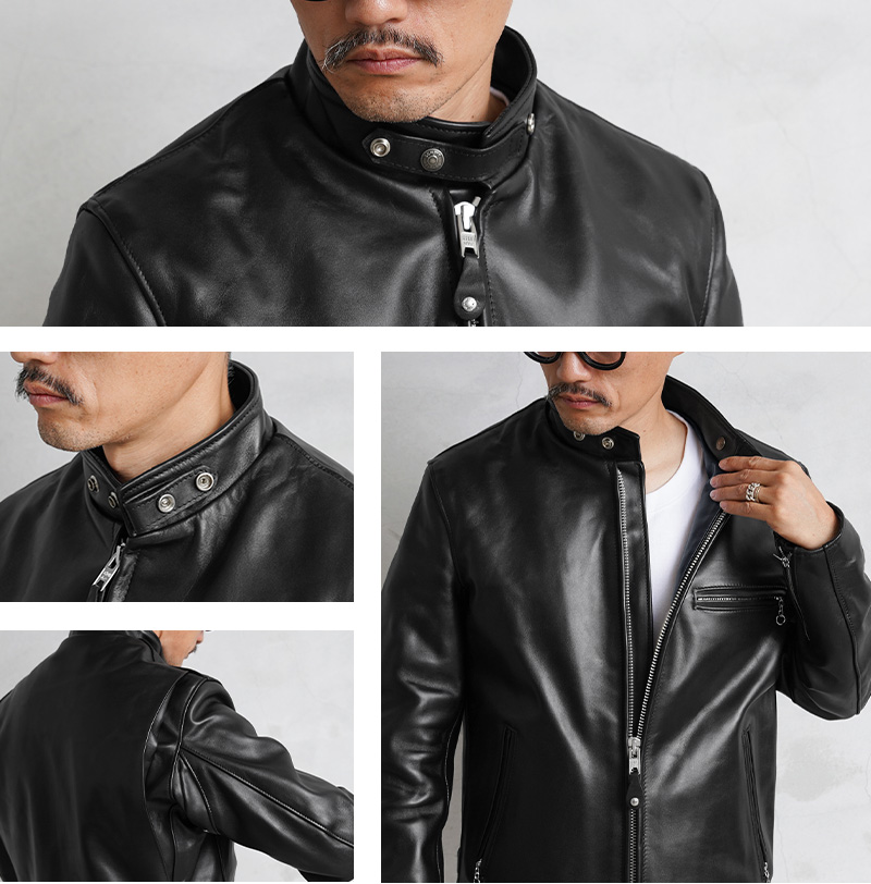 Schott 641【サイズ38】レザーシングルライダース米国製インナー有