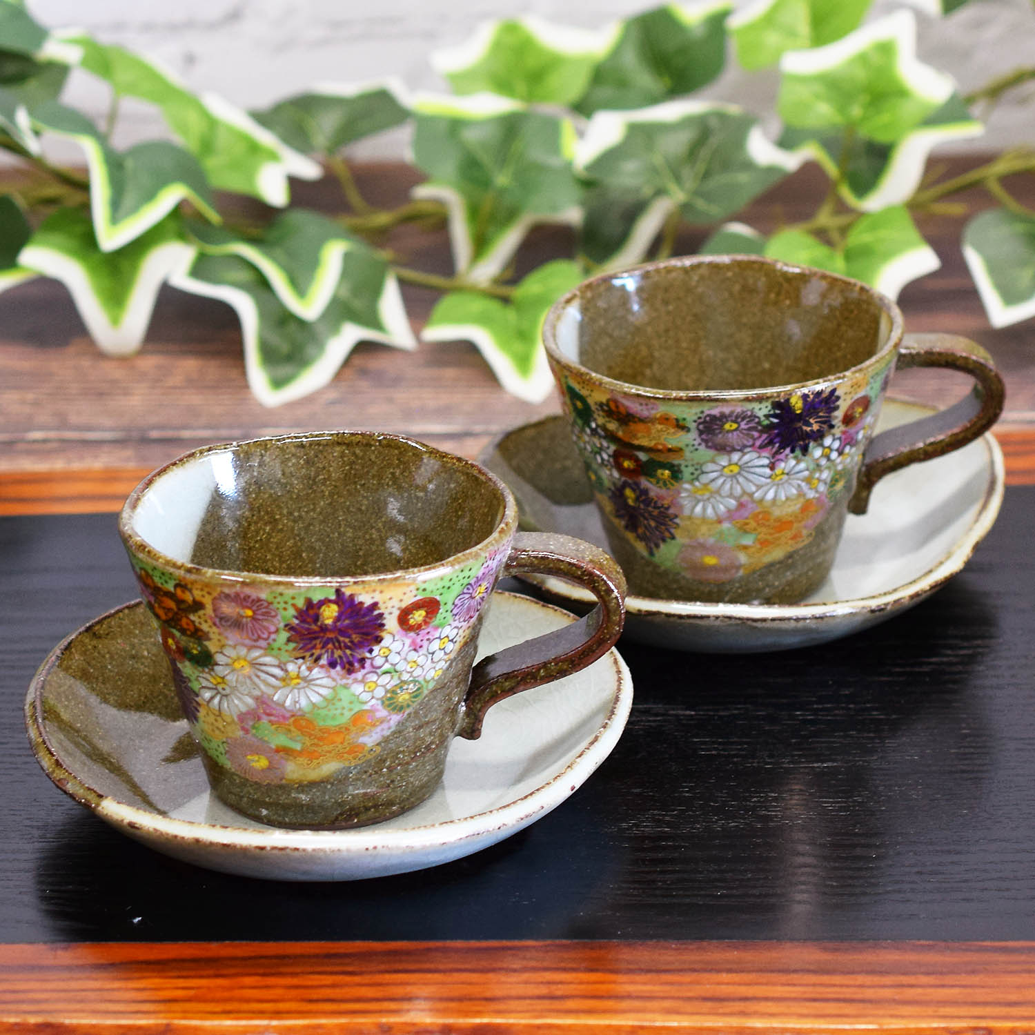 九谷焼 九谷祥隆 花詰 ティーカップ＆ソーサー 6客セット 九谷焼 九谷