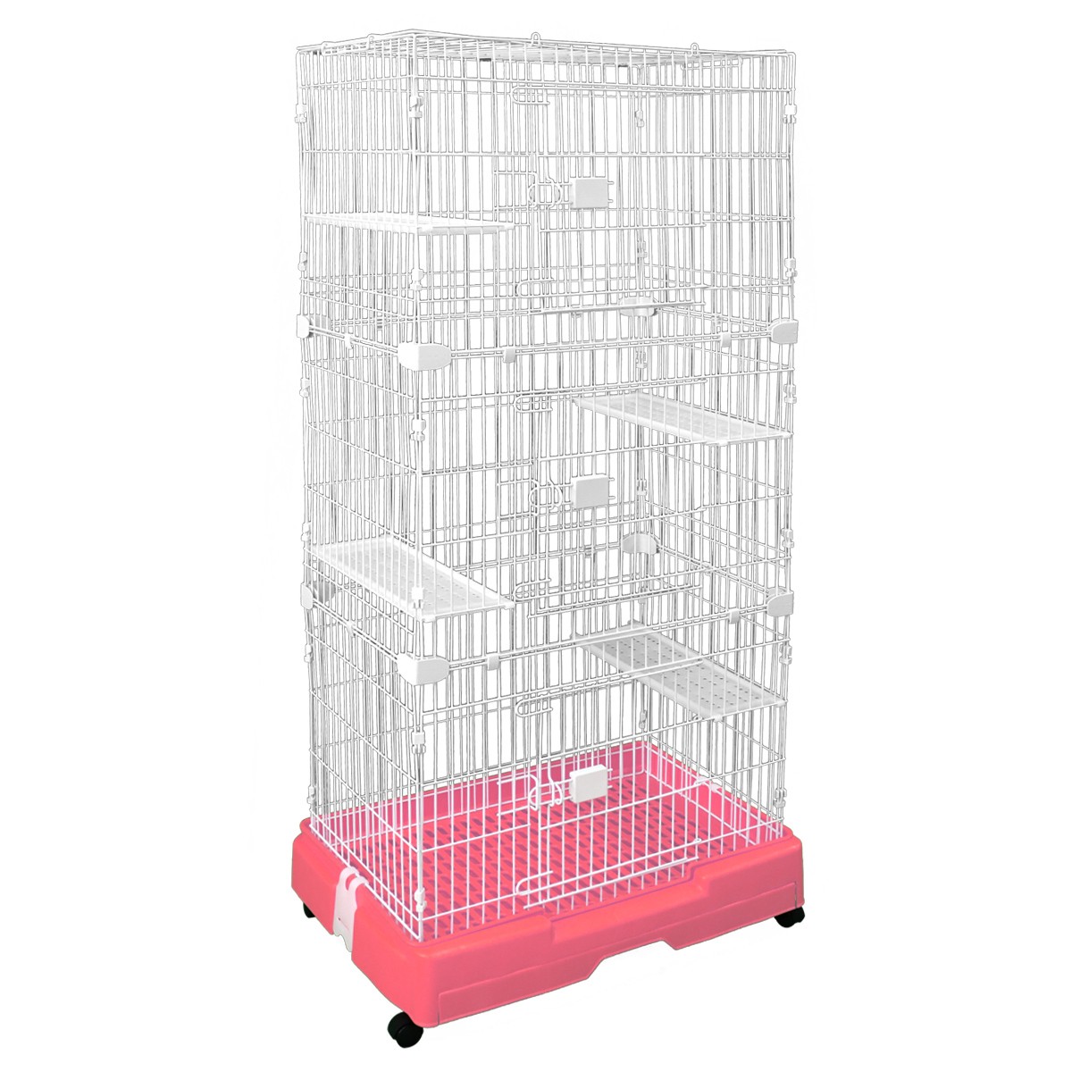 キャットケージ キャットゲージ 3段 ピンク 3段仕様 大型 【公式通販】