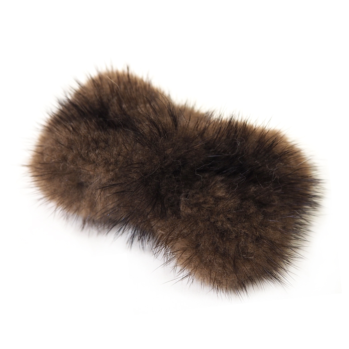 ミンク ヘアクリップ リボン リアルファー 毛皮 まとめ髪 ハーフアップ