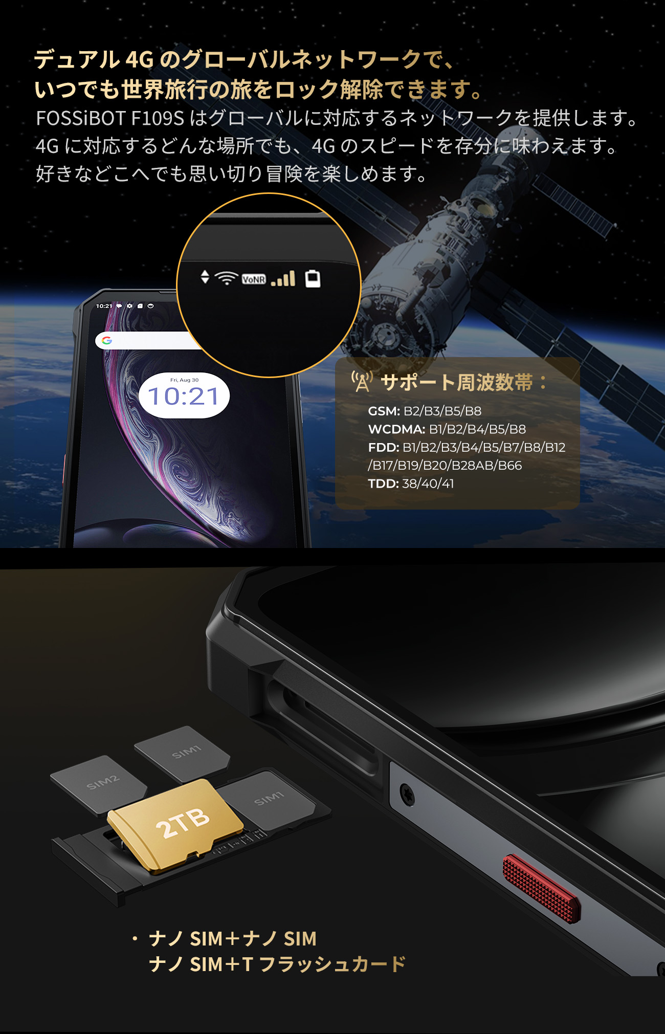 FOSSiBOT 4G対応 Android スマホ 15 F109S SIMフリー 本体 Android15