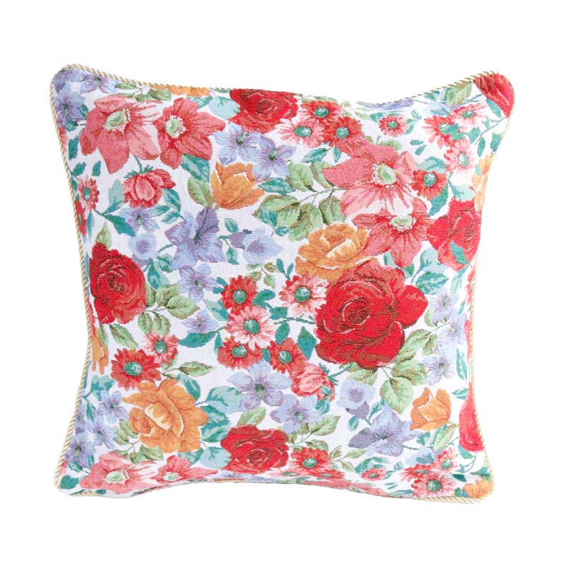 クッションカバー 45×45 おしゃれ 花柄 ゴブラン 薔薇雑貨 姫系