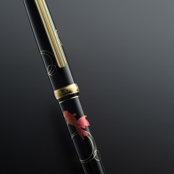 プラチナ万年筆 美巧 金沢箔 万年筆 金魚/紅葉/桜吹雪/赤富士/月と兎