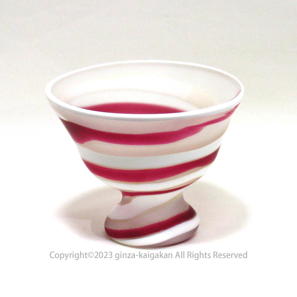 骨董 時代ガラス 超希少若草色 取手付き 厚底 アイスクリームコップ