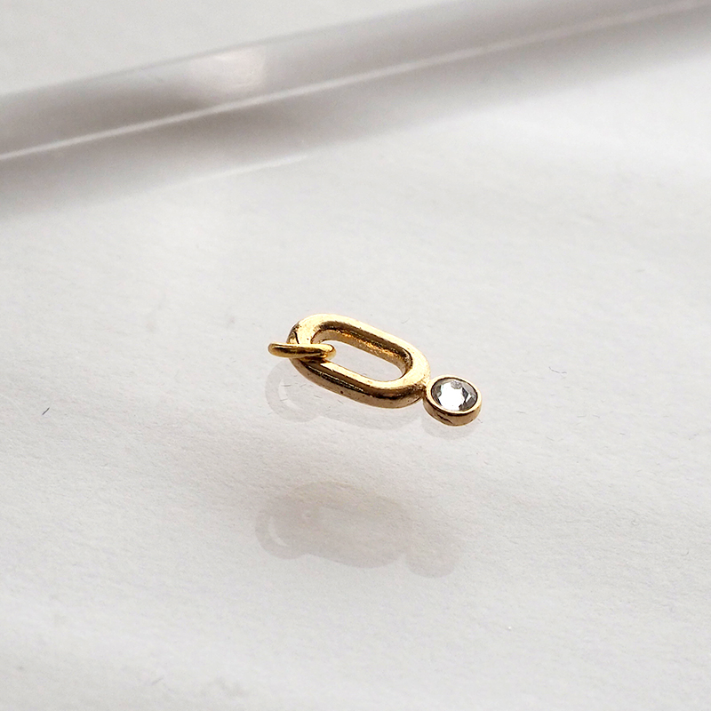 BLAZE チャーム アクセサリーパーツ カラー ガラス 丸カン 付き