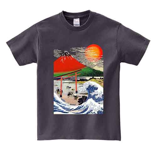 浮世絵・江戸時代・赤富士】メンズ 半袖 Tシャツ : FOX REPUBLIC