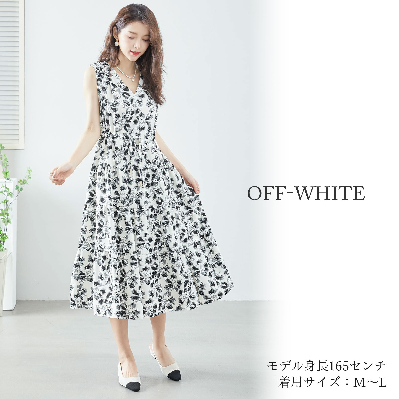 ワンピース ロング レディース きれいめ 夏 40代 花柄 Vネック