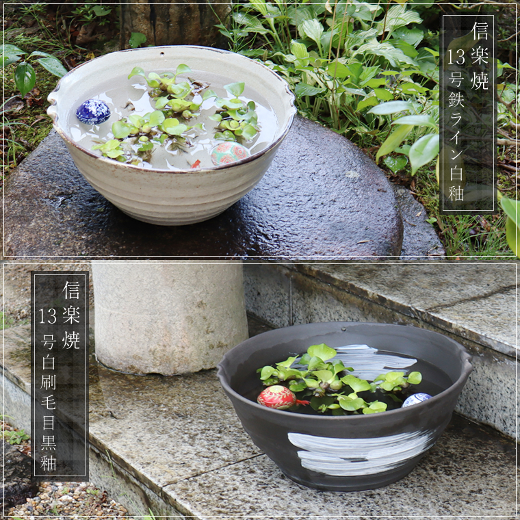 信楽焼 睡蓮鉢 メダカ鉢 おしゃれ めだか鉢 陶器 水鉢 ビオトープ