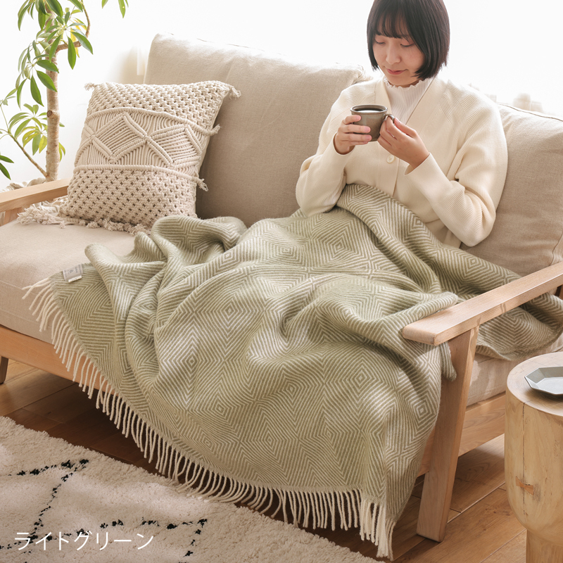 ウールブランケット Silkeborg ダナーヤ グース アイズ ホワイト 130