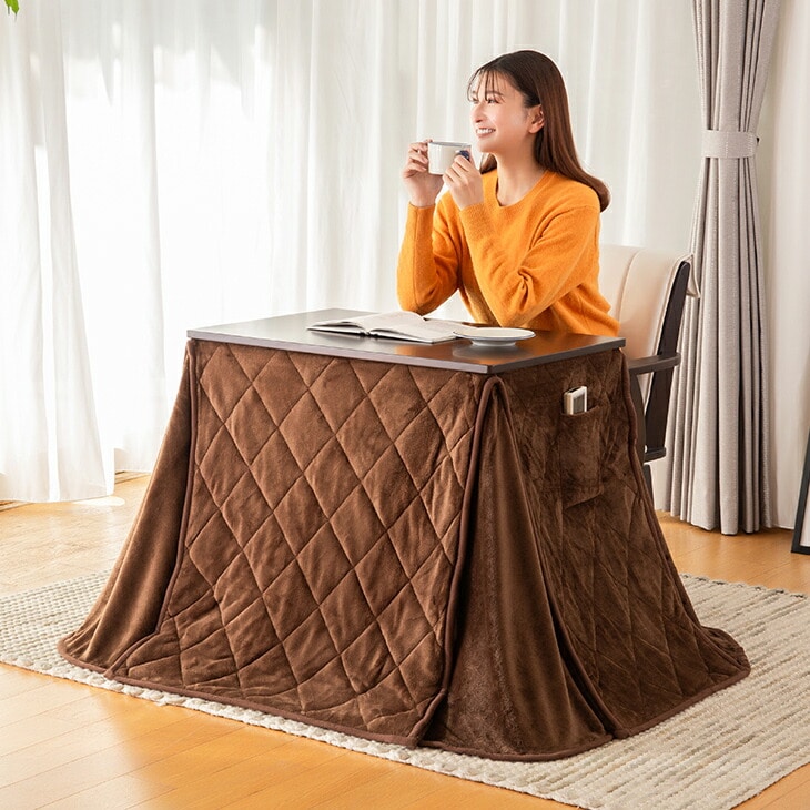 一人用 こたつセット 【パーソナルこたつ＋こたつ布団＋肘付き回転椅子