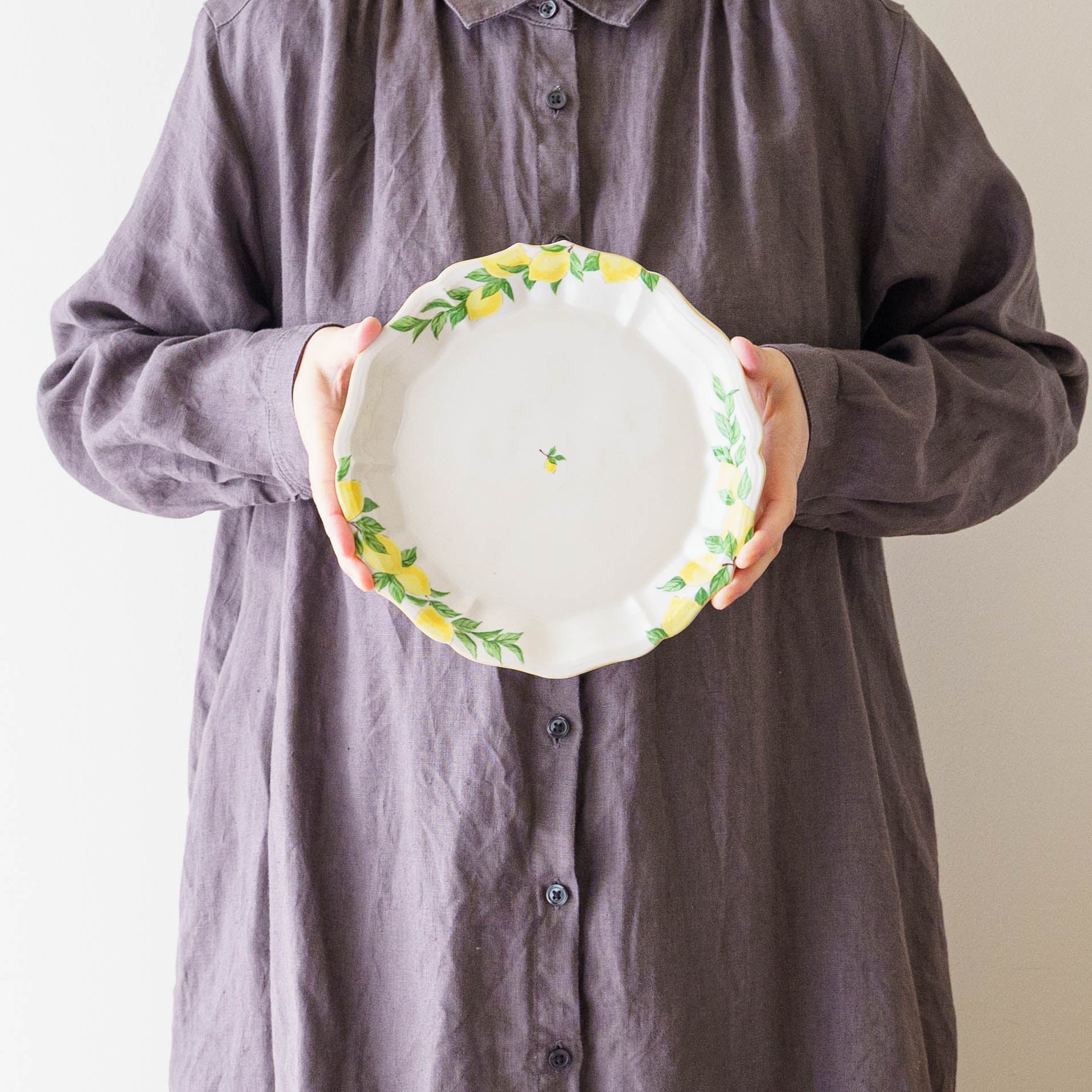 陶芸作家 阿部慎太朗 花形深皿7寸 檸檬｜窯元、作家もののうつわ通販