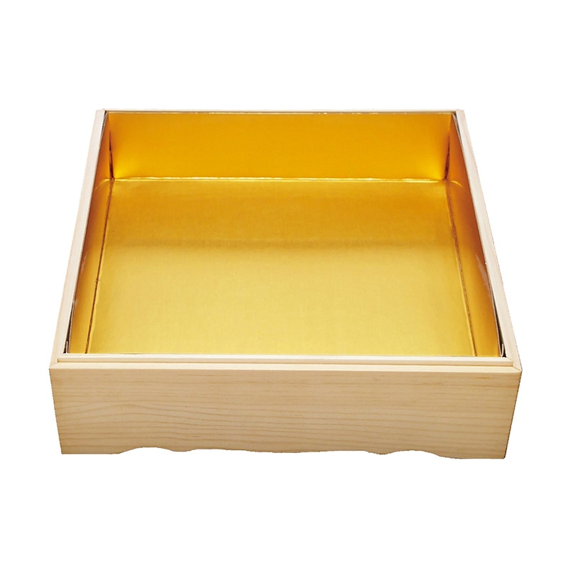 神堂 白木重箱 下段 金台紙付 6.5寸 1個（ご注文単位1個）【直送品