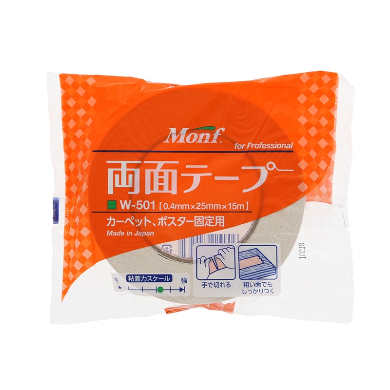 古藤工業 Monf 布両面テープ W-501 25mm×15m 1巻 002071021 包装用品