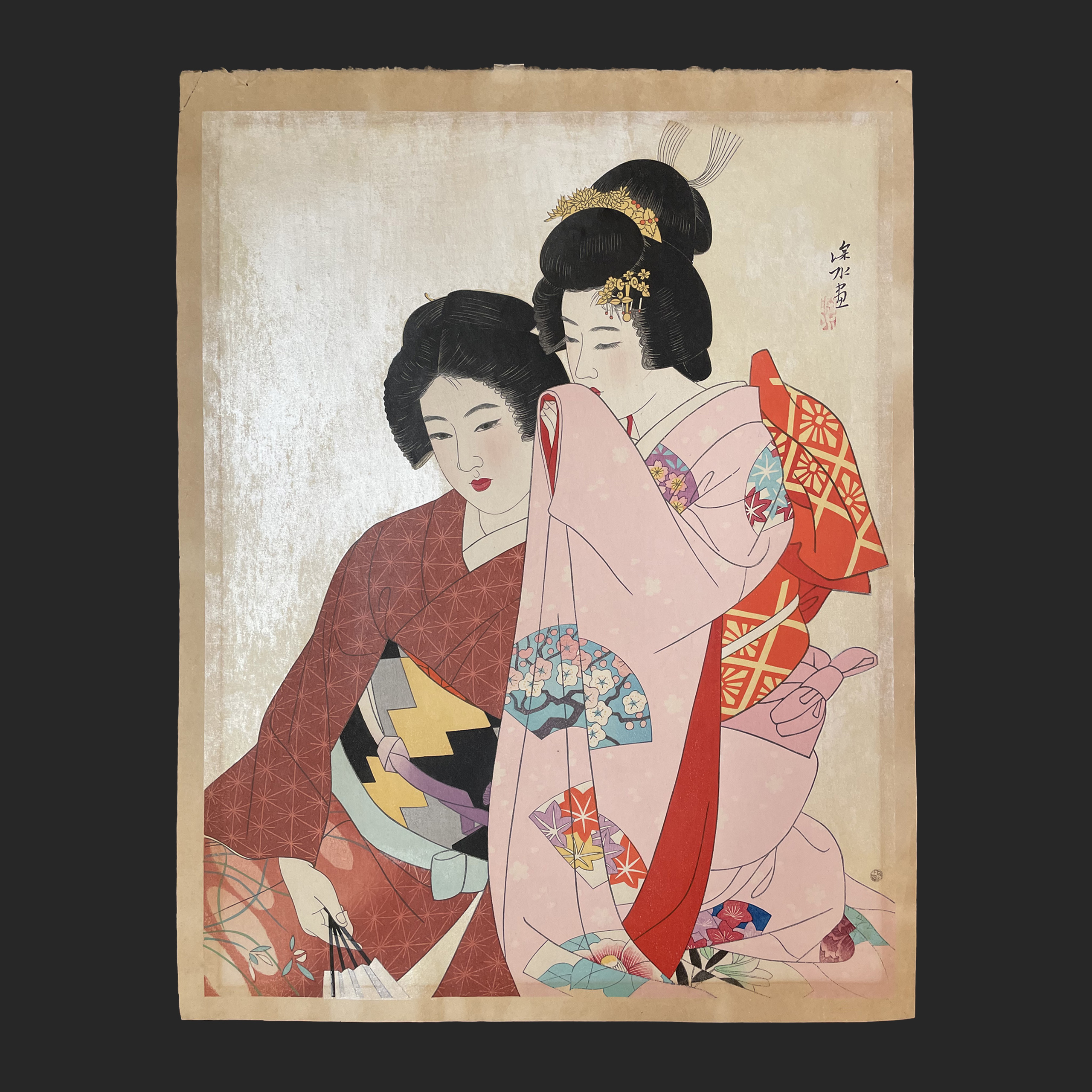 伊東 深水 ITO Shinsui ささやき | 新版画通販専門店：新版画ドットコム