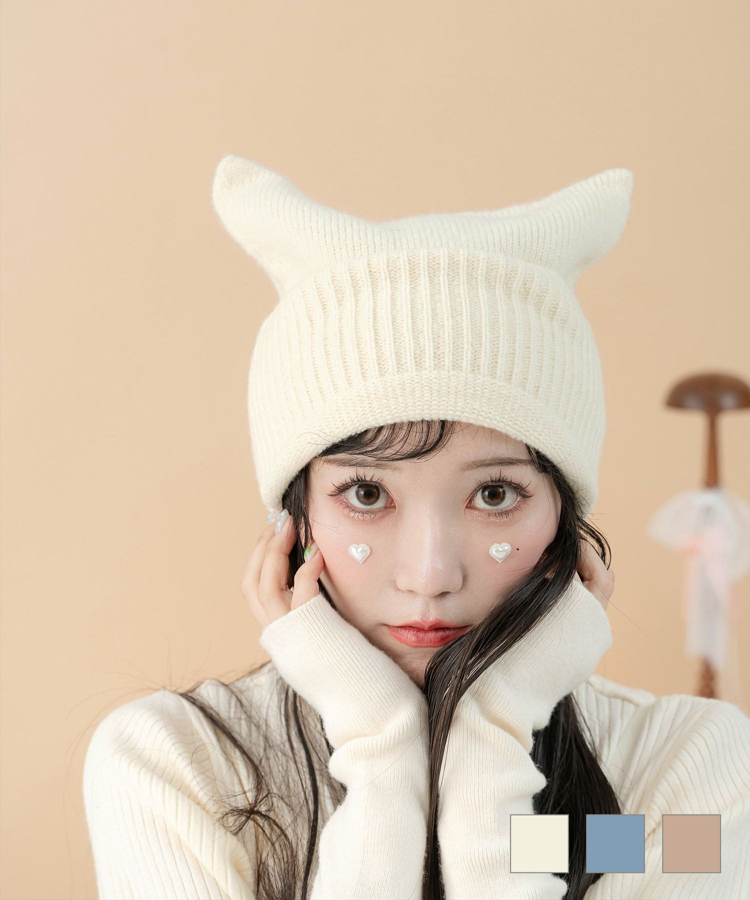 猫耳 ニット キャップ miolite 全3色｜mio984-0110【1】 - ニット