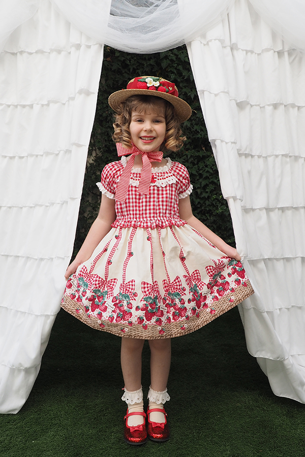 いちごギンガムリボンキャノチェ・いちごバスケット・Fサイズ