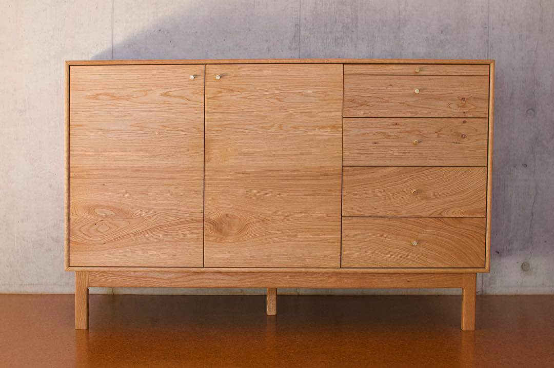 近藤工芸 Solid Furniture OAK オーク無垢材 サイドボード 近藤工芸