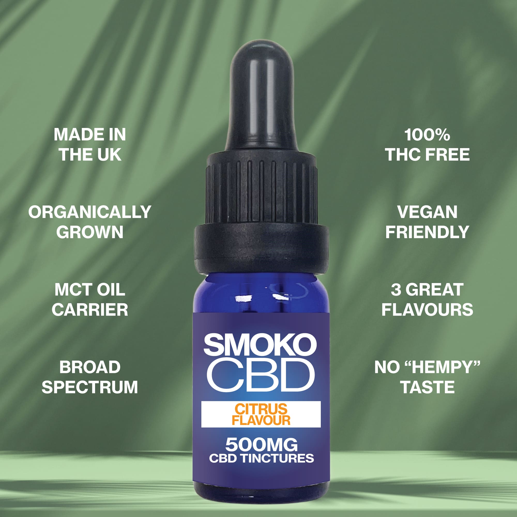SMOKO CBD - CITRUS - 500MG Broad Spectrum CBD Tinctures