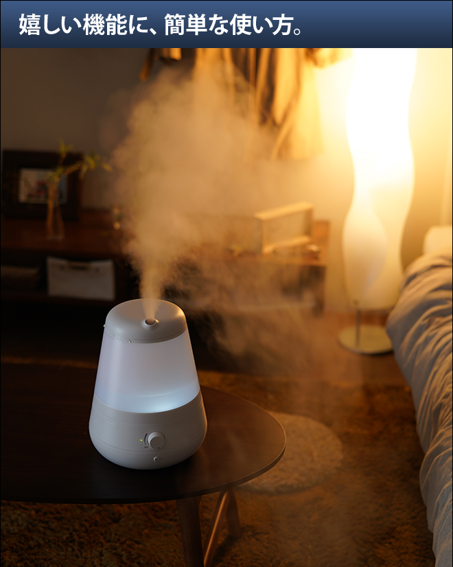 0（プラスマイナスゼロ） 超音波加湿器 XQE-C011 アロマ対応 卓上