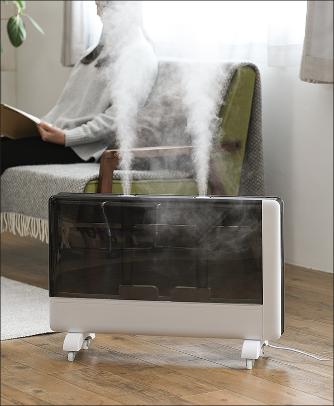 早い者勝ち❣️ 加湿器 大容量 6L ダブル吹出口 加熱式 パワフル加湿