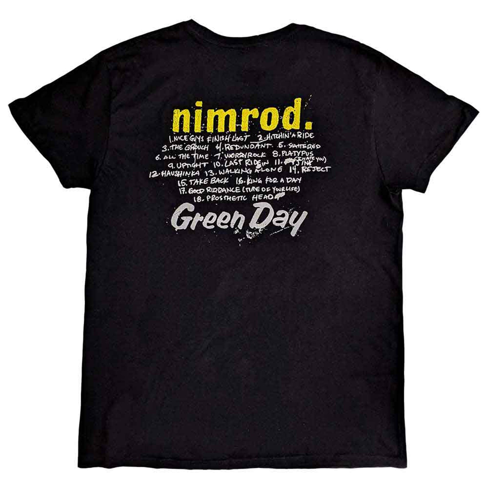 GREEN DAY - NIMROD TRACKLIST - T-Shirt Black (Back Print)