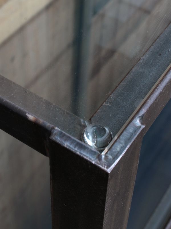 ≪シェルフ≫【アイアンシェルフ/4段 ガラス棚/GLASS】 IRSH-008