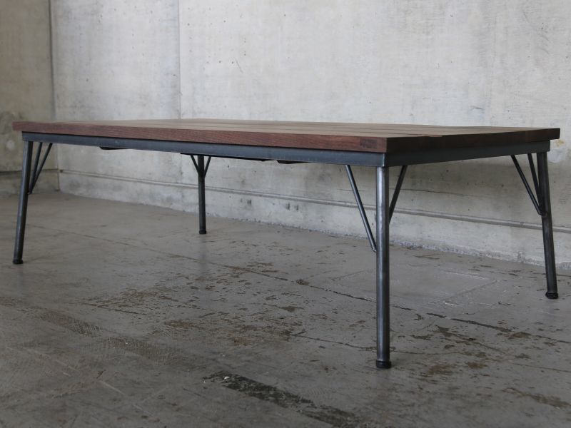 ≪こたつ≫【無垢ウォールナット ラフ仕上げ/サイズオーダー/鉄脚ロー