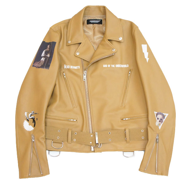 馬革×ラムファーアンダーカバーライダースジャケット